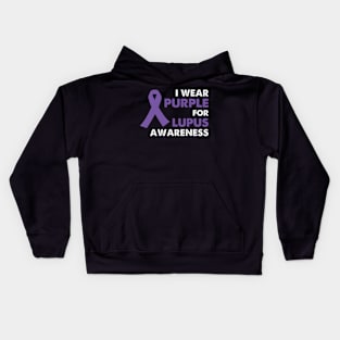 Crush Lupus Awareness Purple Ribbon Kids Hoodie